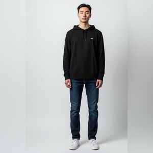 Black Lacoste Hoodie LS top XL (fits L)